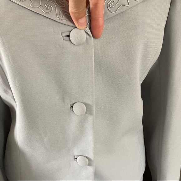 Vtg Emily Grey 2-pc Embroidered Beaded Plus Size16 - Picture 5 of 16